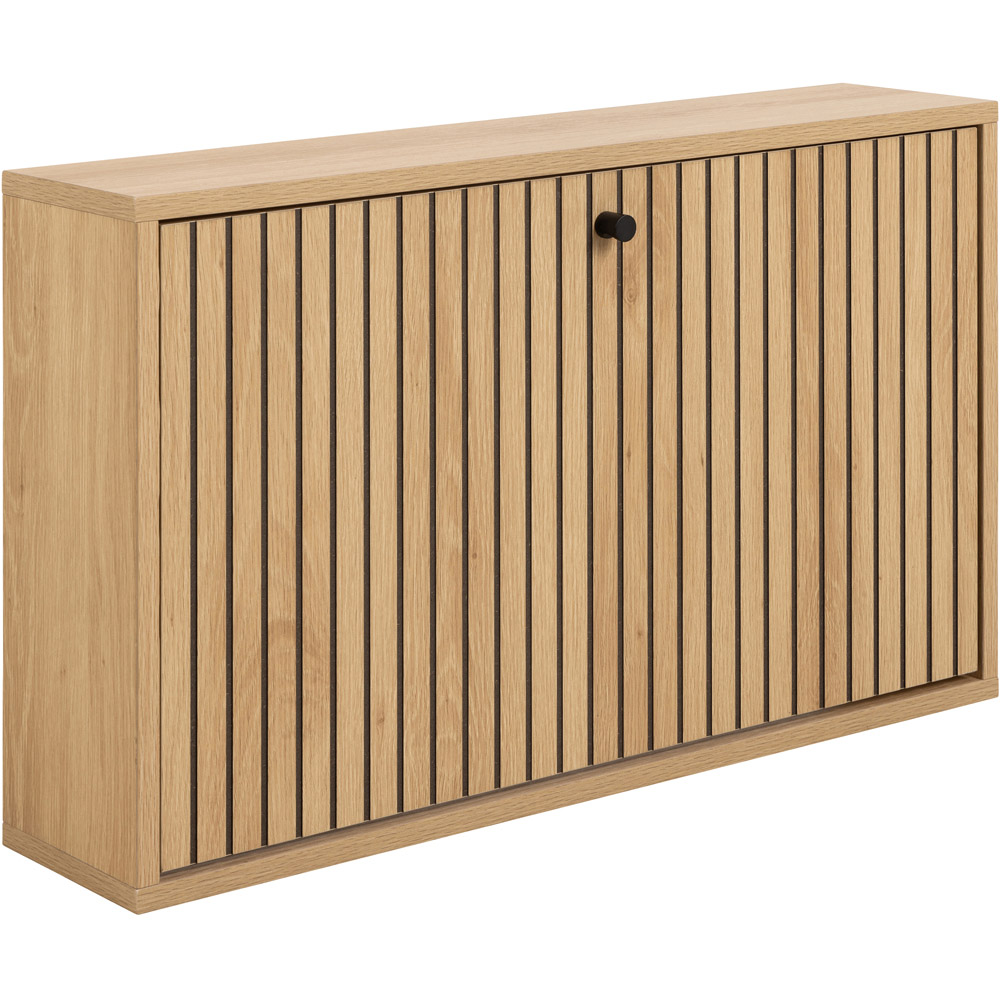 Florence Albany Single Flip Down Door Oak Shoe Cabinet Image 2