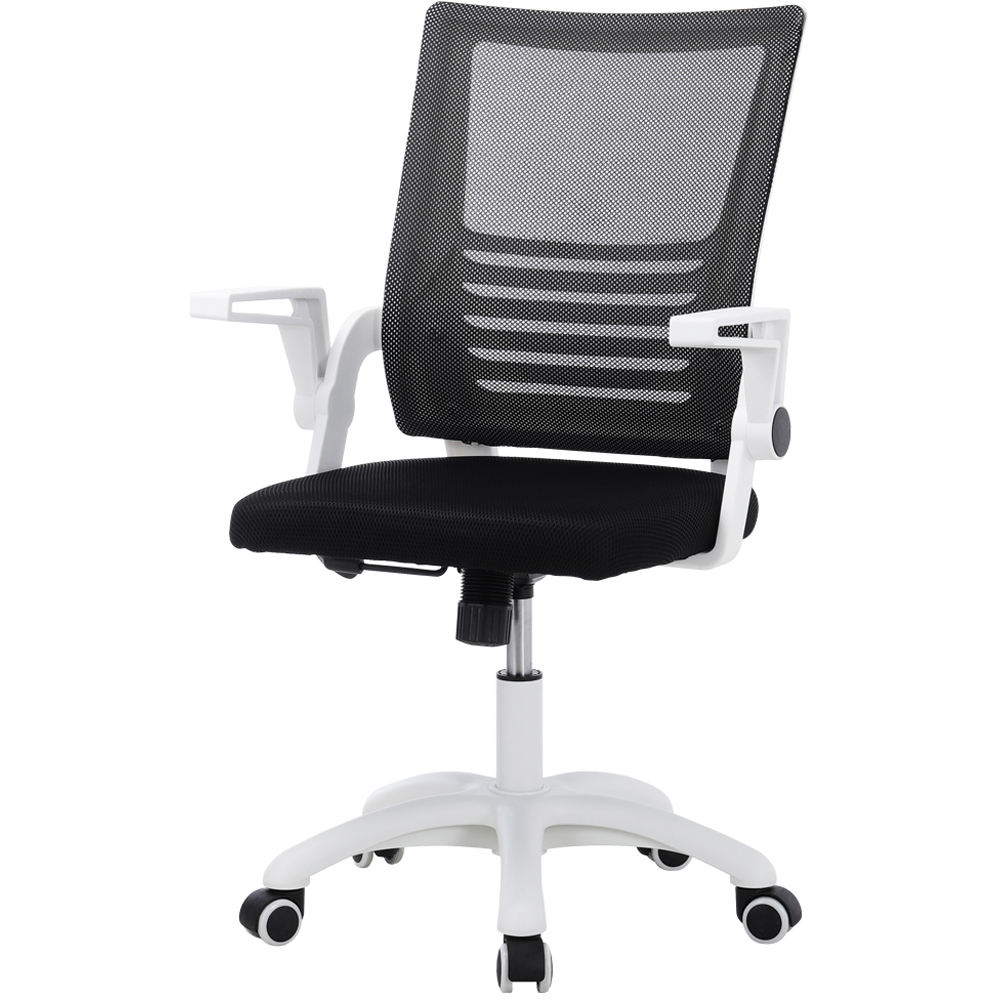 Living and Home White and Black Mesh Swivel Office Chair Image 2