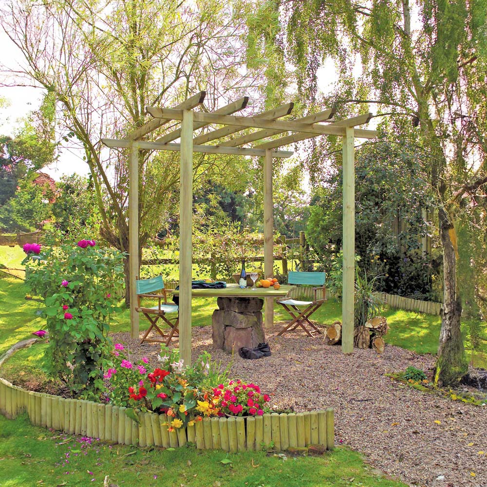 Shire Traditional 2.8 x 2.7m Pressure Treated Pergola Image 4