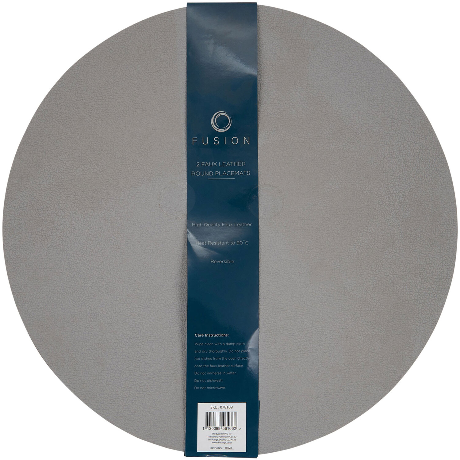 Set of 2 Round Placemats - Grey Image 2