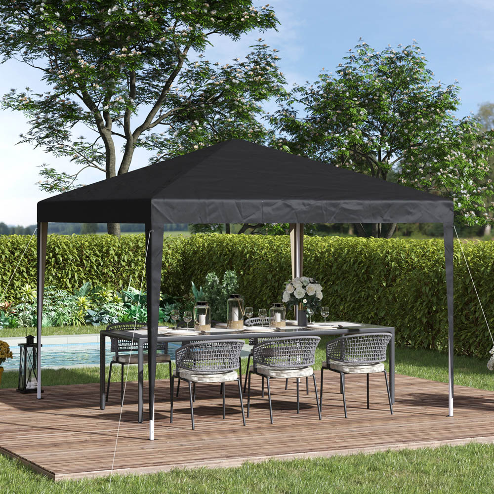 Outsunny 3 x 3m Black Marquee Pop Up Gazebo Image 1