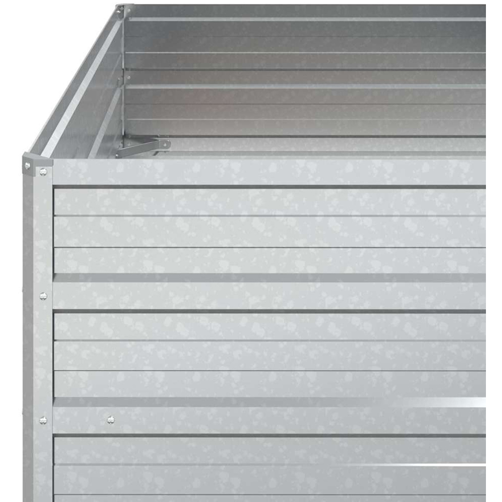 vidaXL Silver Galvanised Steel Raised Garden Bed 45 x 100 x 100cm Image 4