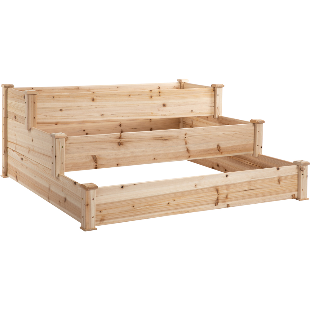 Outsunny 3-Tier Wooden Raised Garden Box Image 3