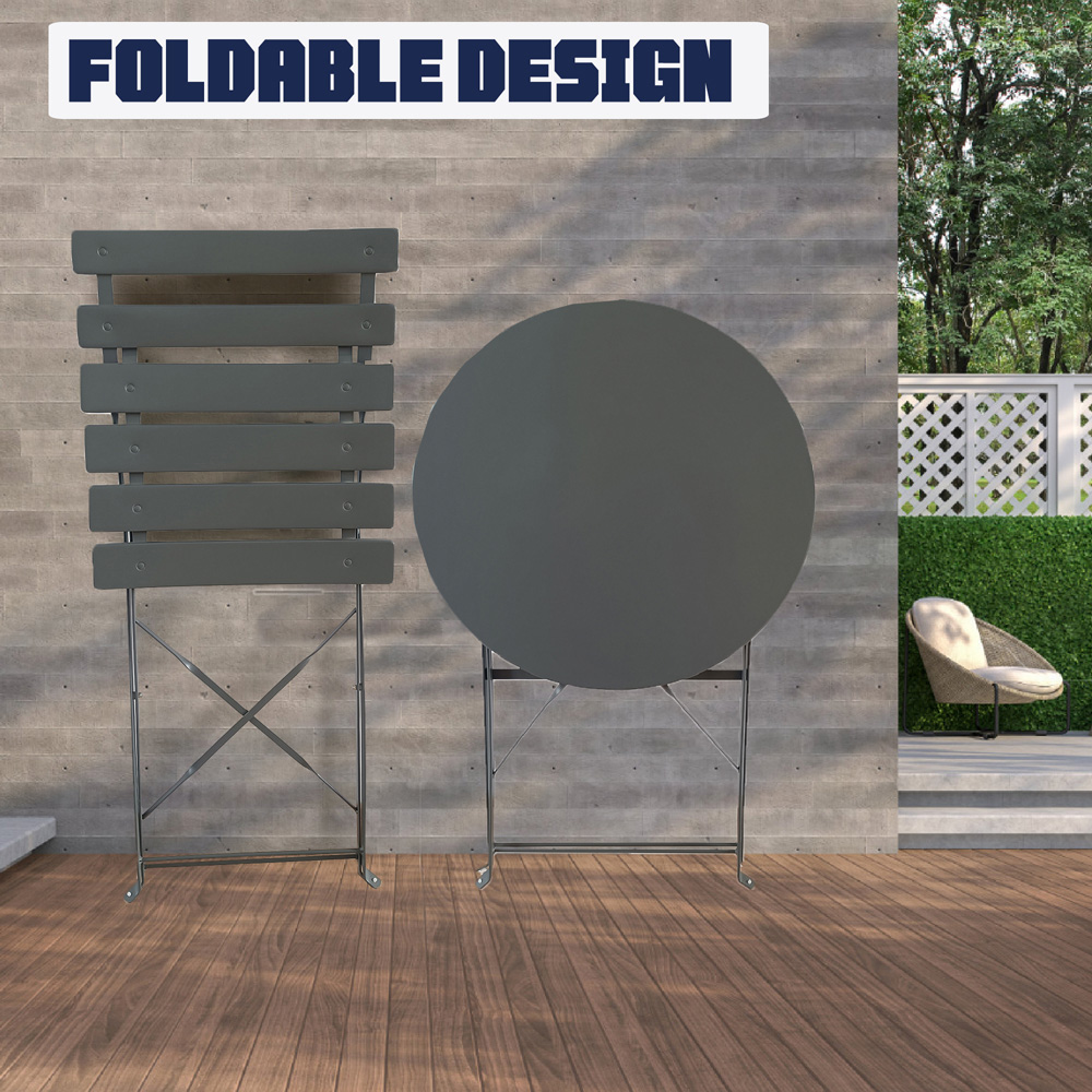 Florence 2 Seater Metal Foldable Bistro Set Image 6
