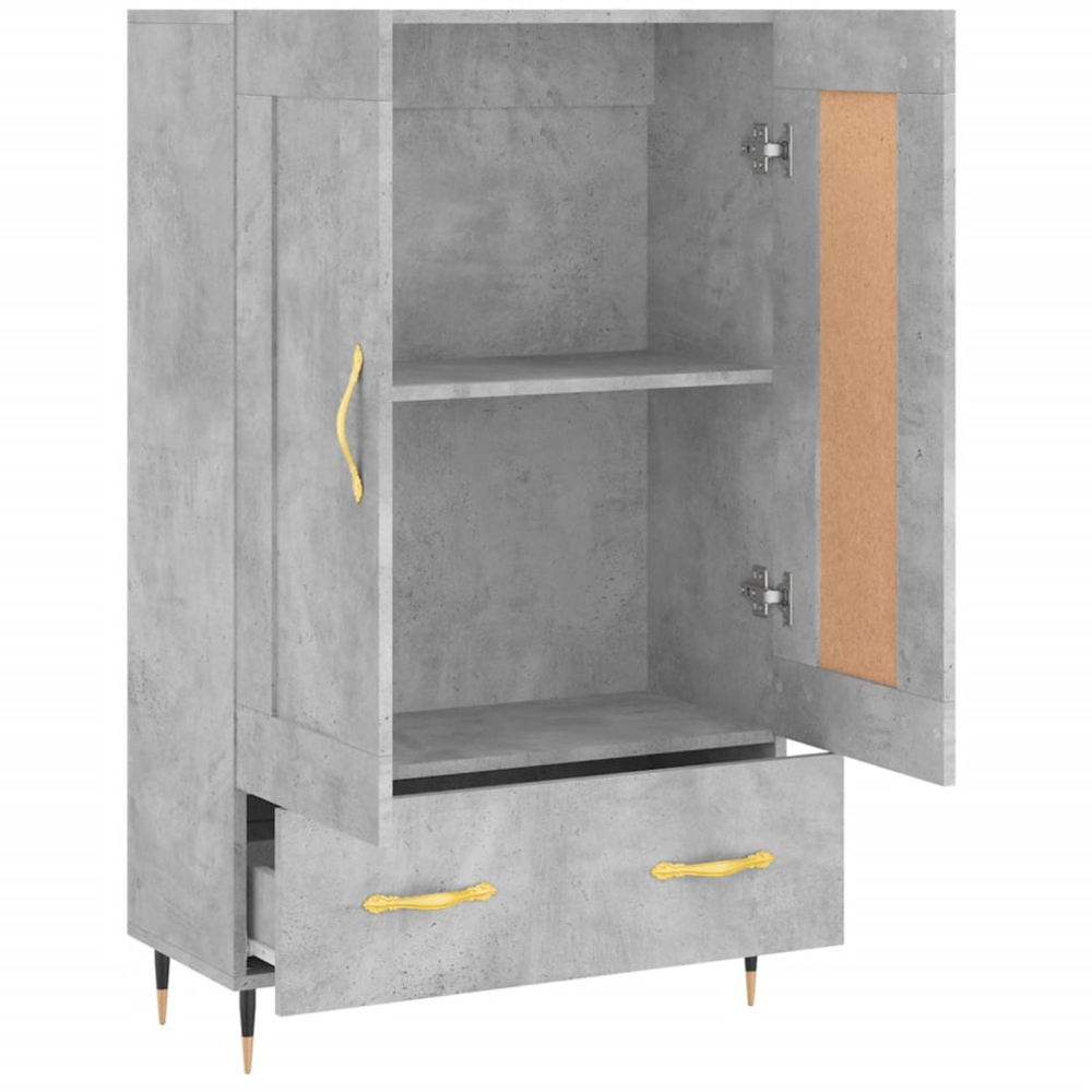 vidaXL 2 Door Single Drawer Concrete Grey Highboard Image 6