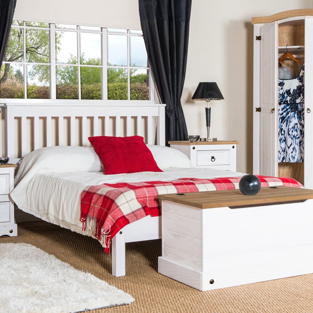 White colour double bed deals