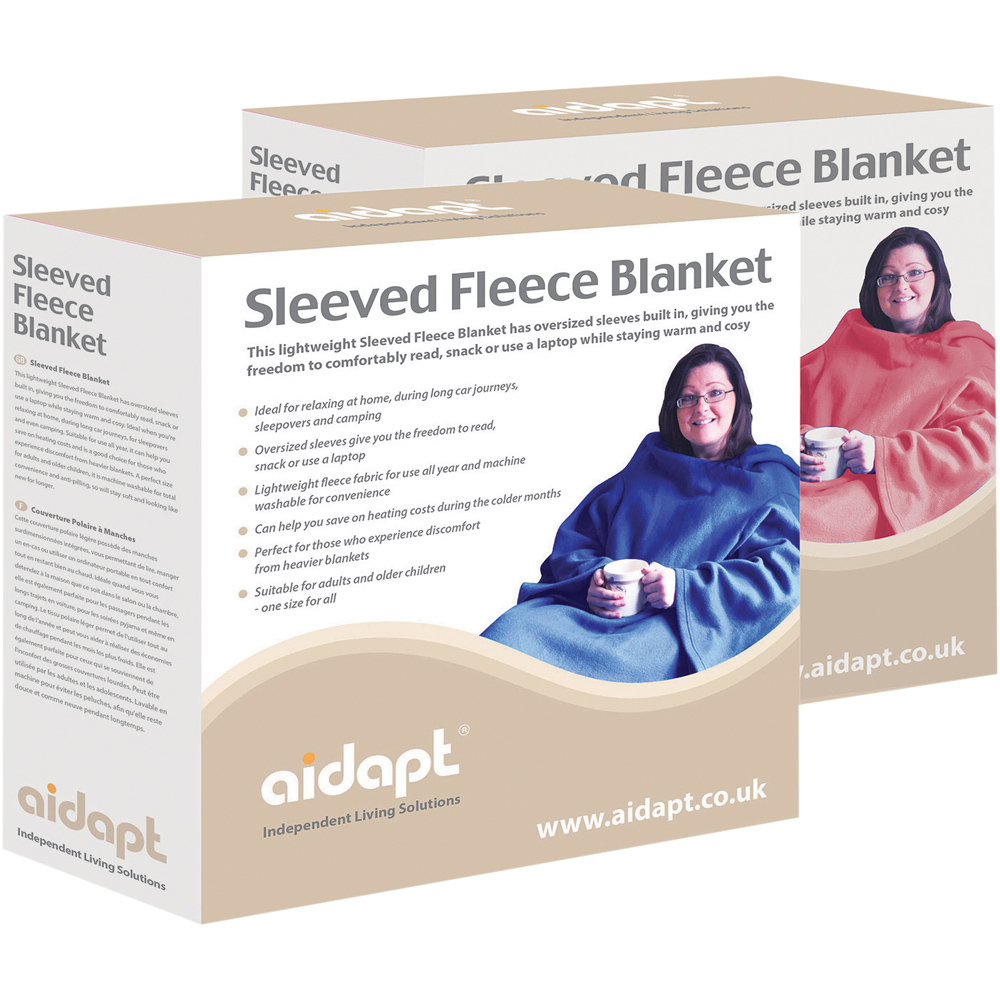 Aidapt Blue Fleece Sleeved Blanket Image 4