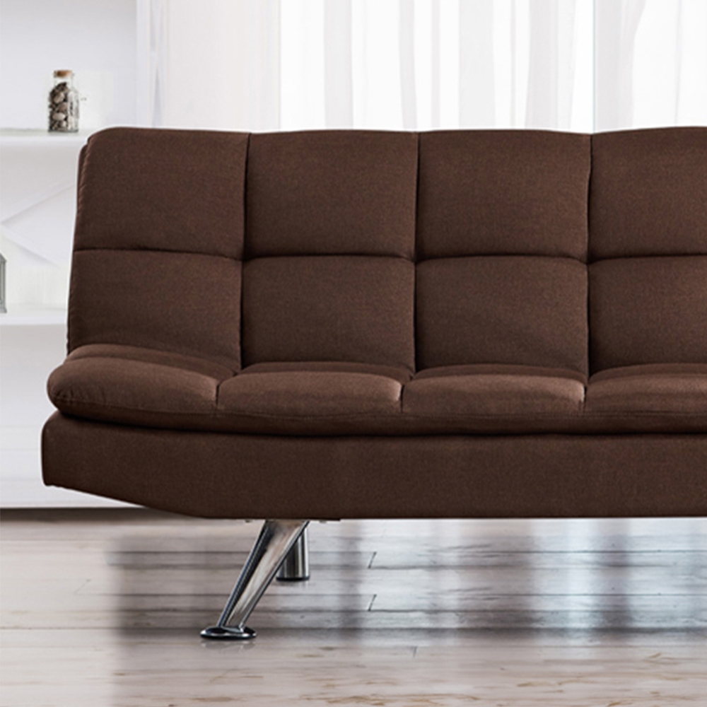 Brooklyn Double Sleeper Brown Cube Sofa Bed Image 2