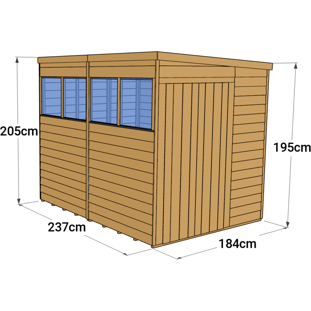 StoreMore 8 x 6ft Double Door Overlap Pent Shed Image 4