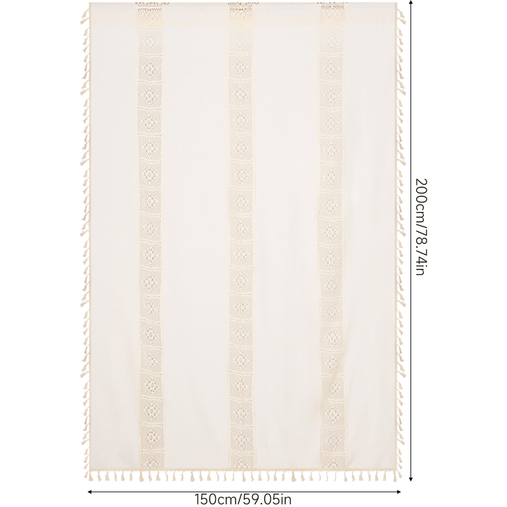 Living and Home Beige Bohemian Semi Sheer Diamond Pattern Curtain 200 x 150cm Image 9