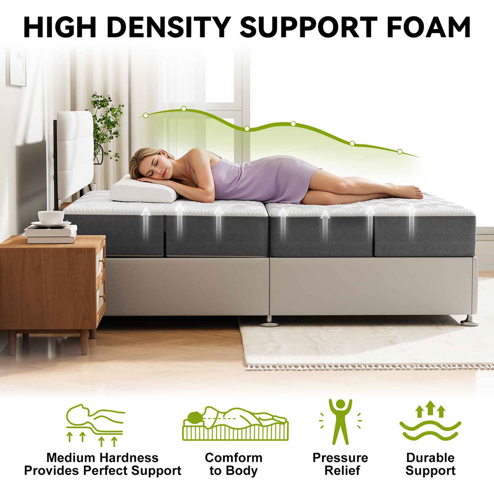 Rattrix Small Double Grey Memory Foam Futon Folding Floor Mattress with Removable Cover 4 inch Image 4