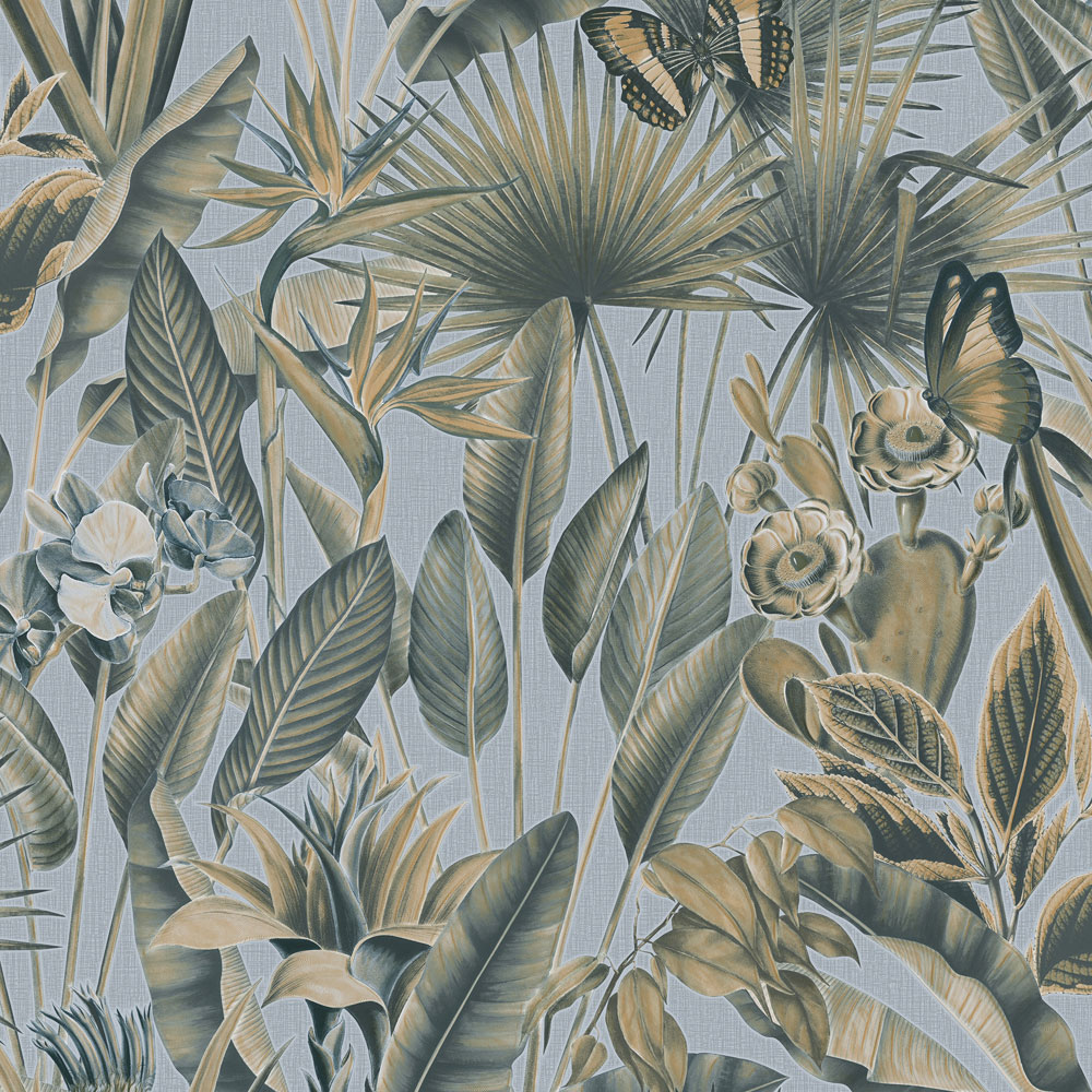 Rasch Wallpaper Zanzibar Chalky Blue Wallpaper Image 1