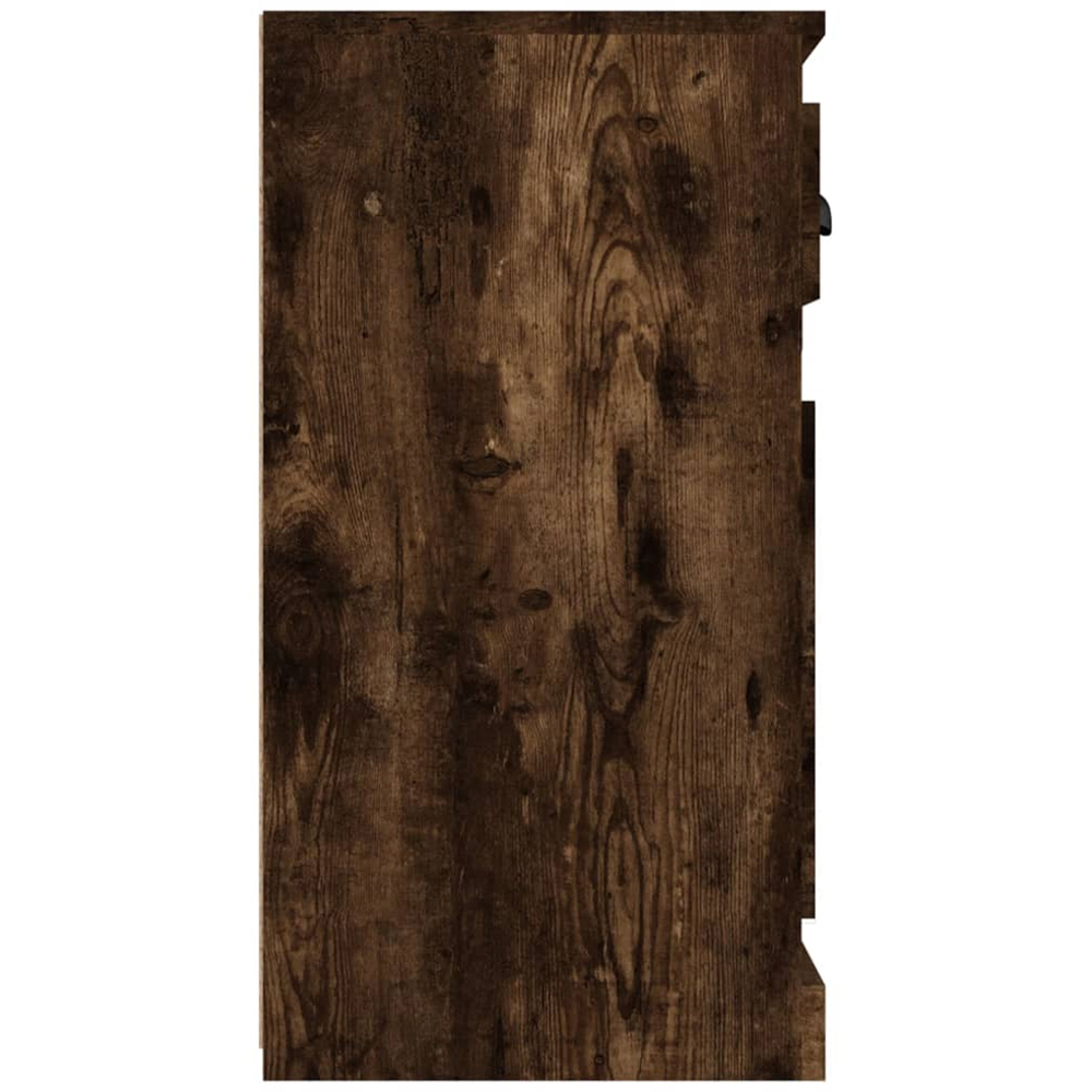 vidaXL 2 Door Single Drawer Smoked Oak Small Sideboard Image 7
