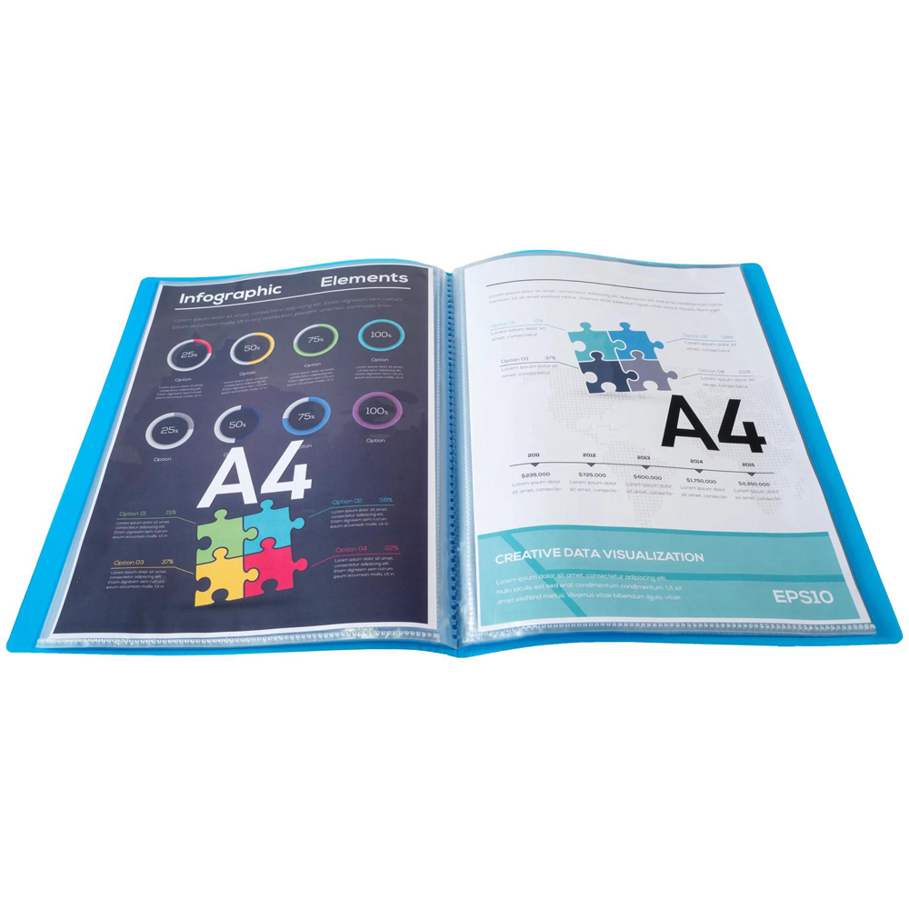 Exacompta Idearama A4 Multicolour PP 60 Pocket Display Book 8 Pack Image 3