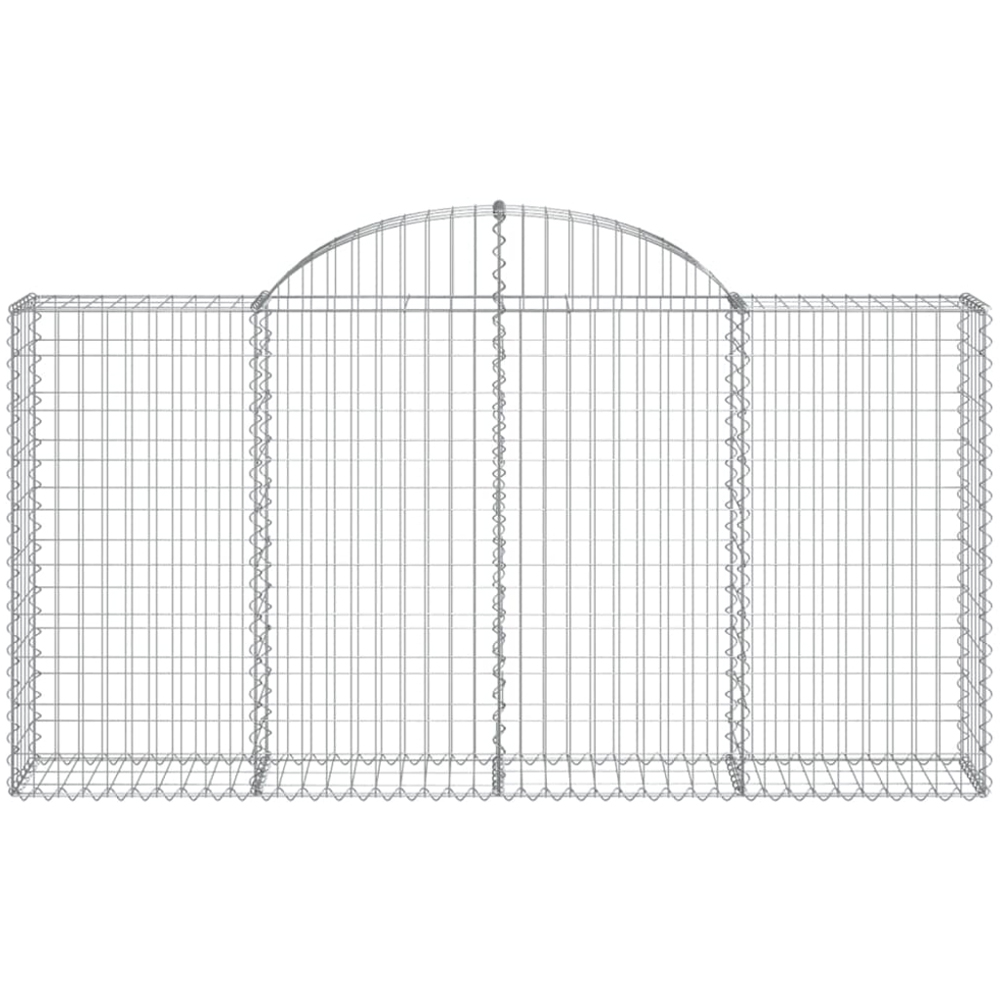 vidaXL Silver Galvanised Iron Gabion Basket 200 x 30 x 100/120cm 14 Pack Image 2