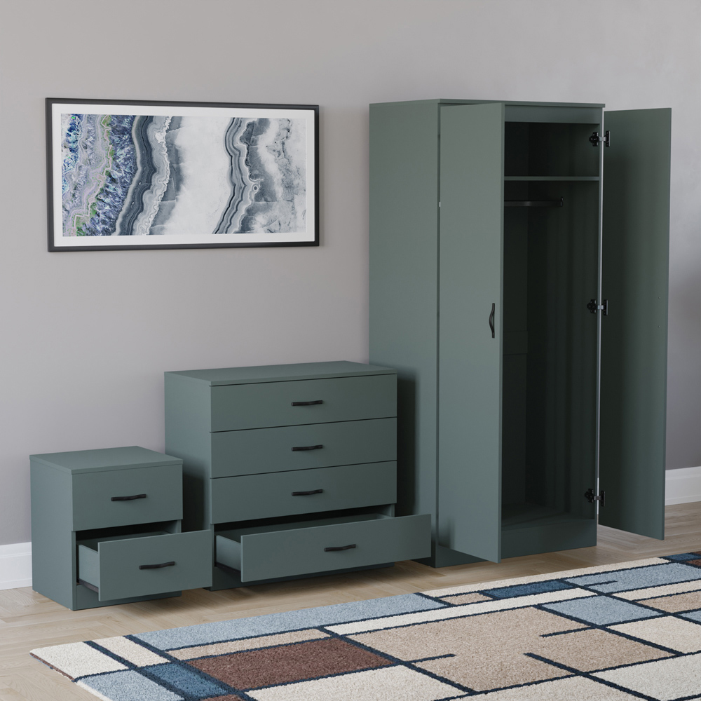 VIDA DESIGNS Riano Green 3 Piece Bedroom Furniture Set Image 4