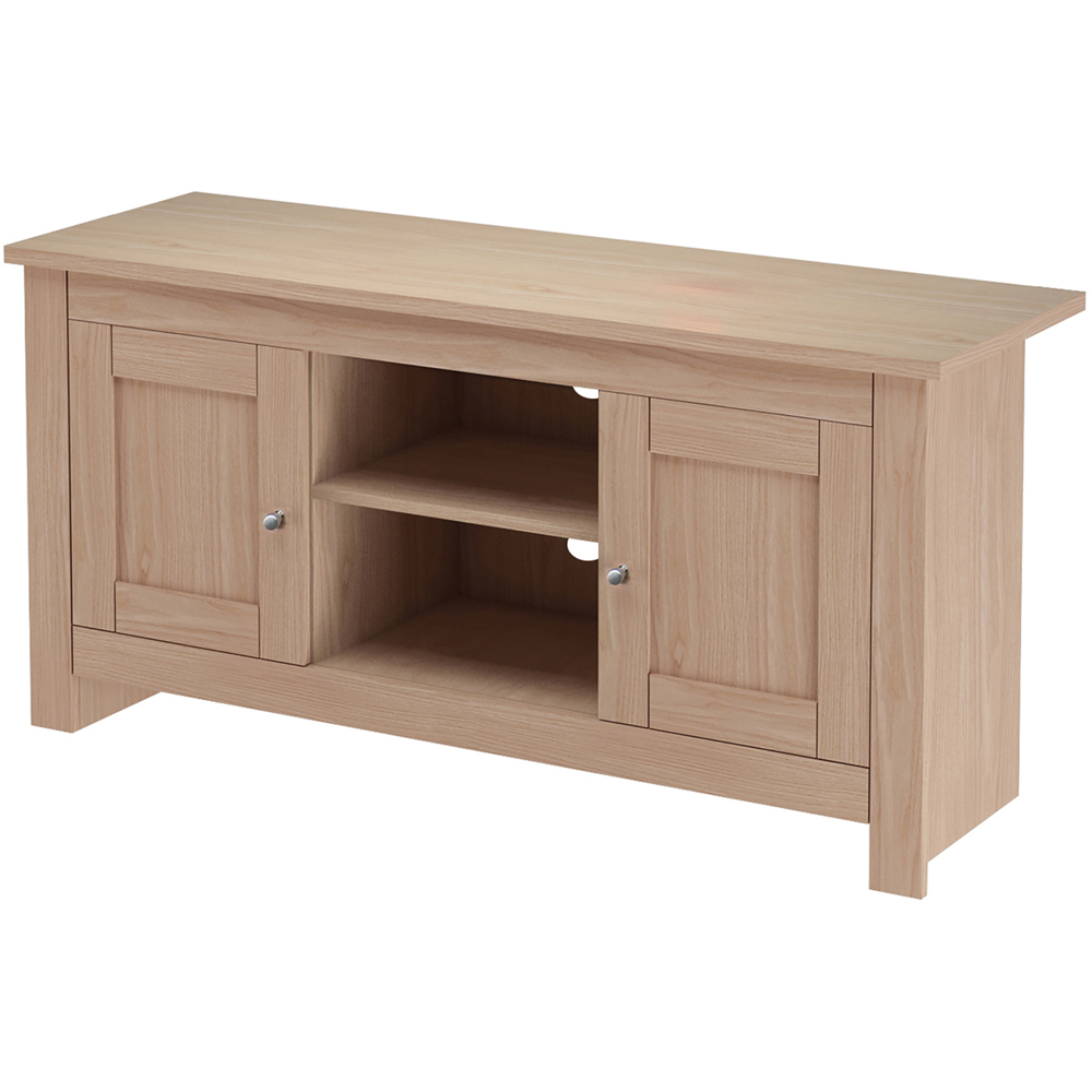 Loft24 Emerald 2 Door 2 Shelf Oak TV Stand Image 2