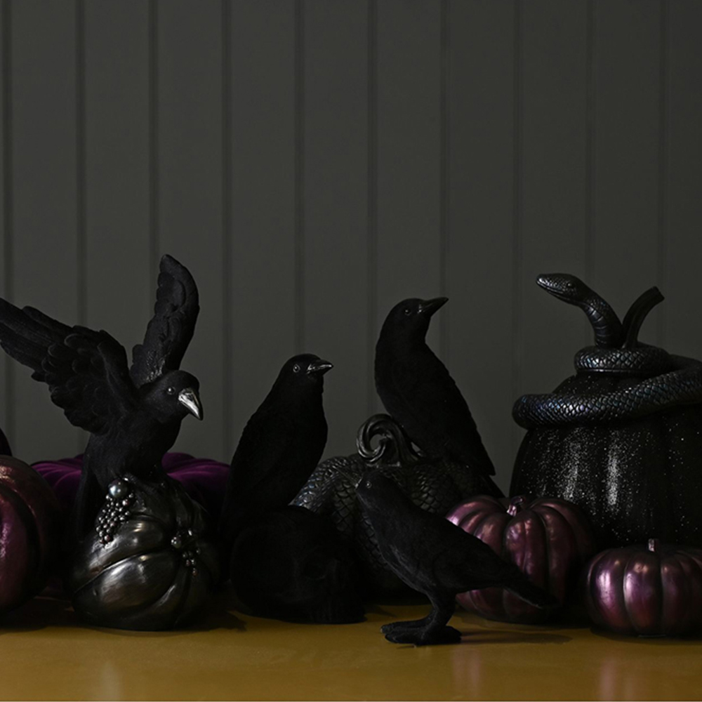 Hocus Pocus Halloween Flocked Crow Image 5