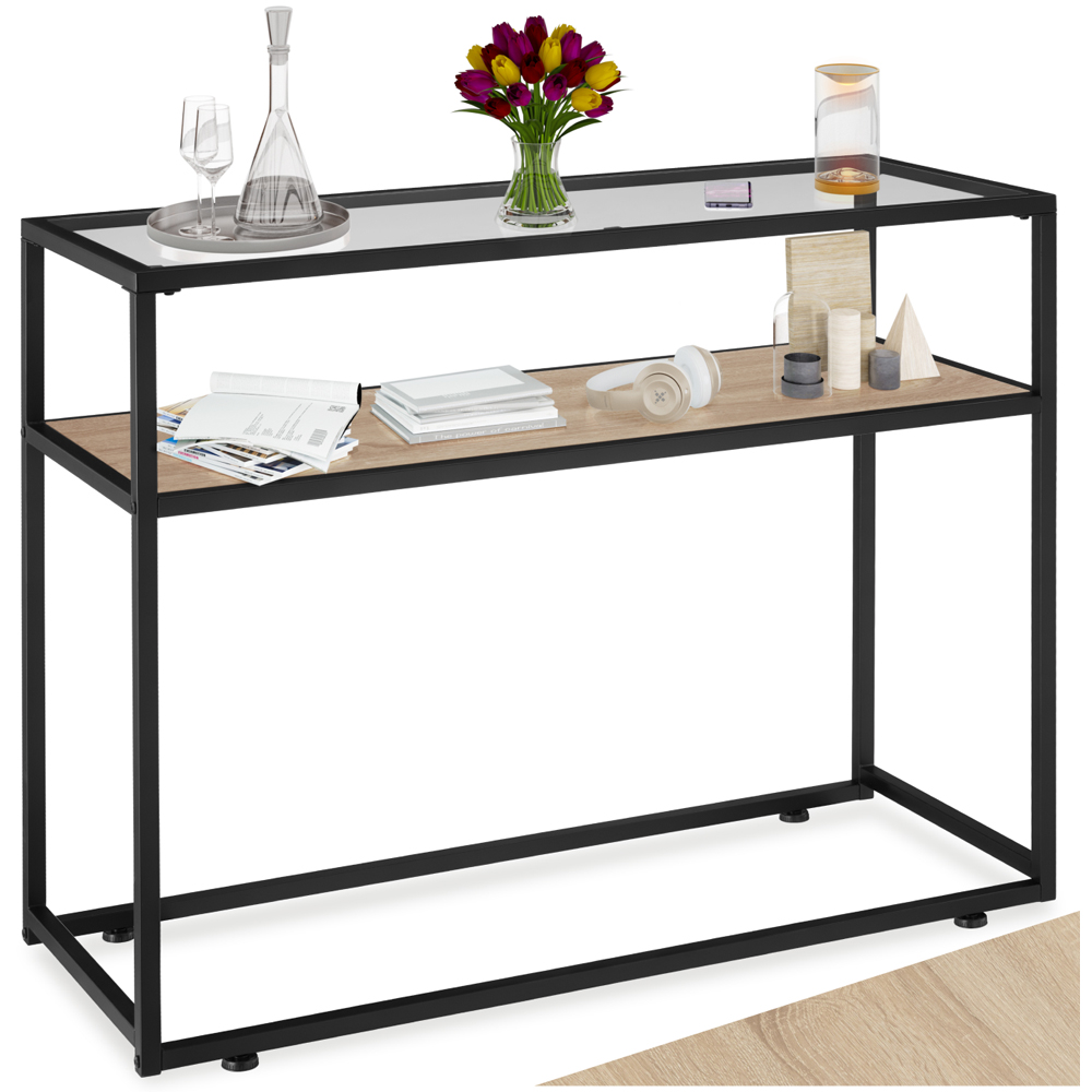 tectake Kilkenny 2 Shelf Light Sonoma Oak Console Table Image 2