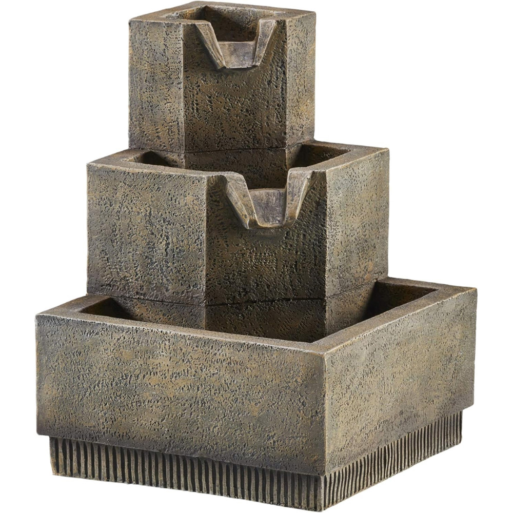 Serenity 3-Tier Cascading Squared Mains Powered Water Feature Image 3