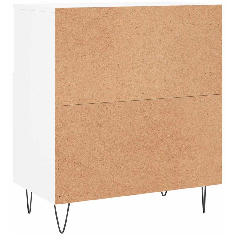 vidaXL 2 Door 2 Shelf White Sideboard with Metal Legs Image 8