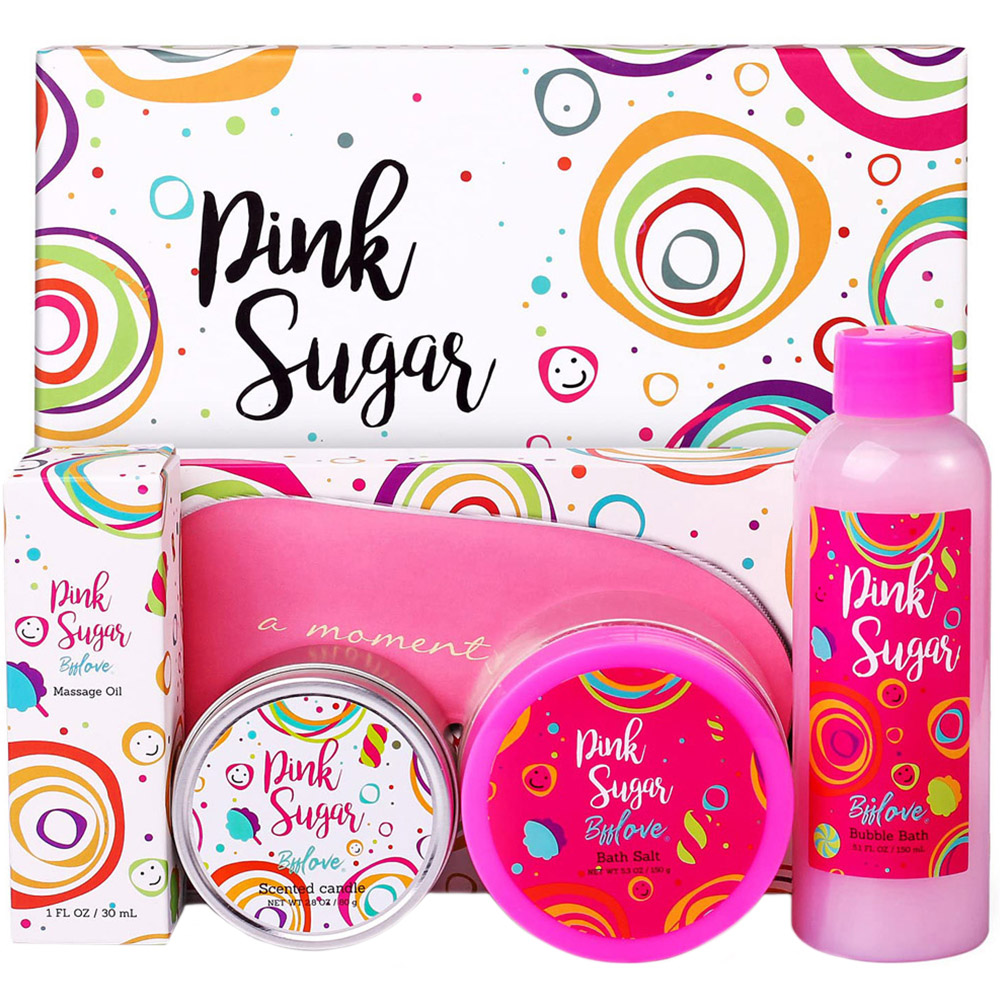 Living and Home 5 Piece Pink Spa Bath Gift Box Image 3