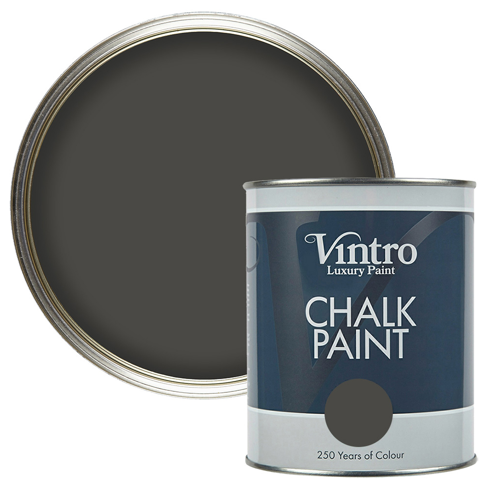 Vintro Paint Midnight Grey Matt Finish Chalk Paint 1L Image 1