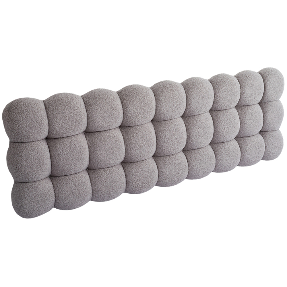 Living and Home Light Grey Sherpa Snowball Upholstered Soft Headboard Pillow 60 x 180cm Image 1