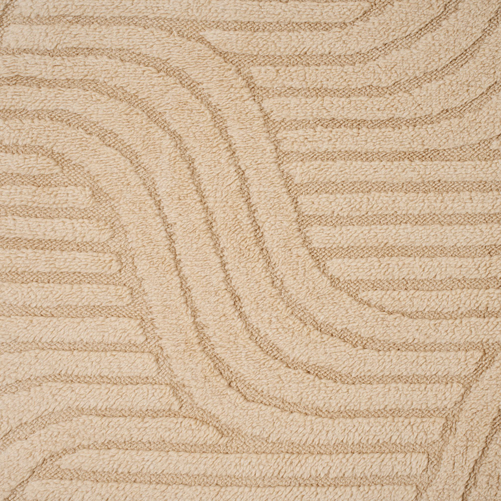 Living and Home Light Brown Minimalist Wavy Geometric Non-Slip Sofa Mat 90 x 90cm Image 4