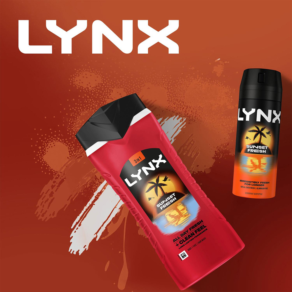 Lynx Sunset Fresh Mango and Mandarin 12H Refreshing Fragrance Shower Gel 225ml 3 Pack Image 2