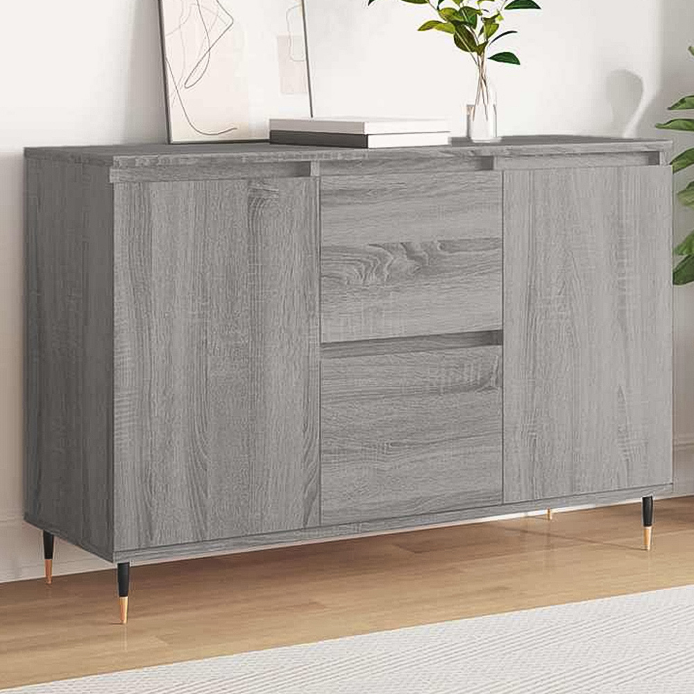 vidaXL 2 Door 2 Drawer Grey Sonoma Sideboard Image 1