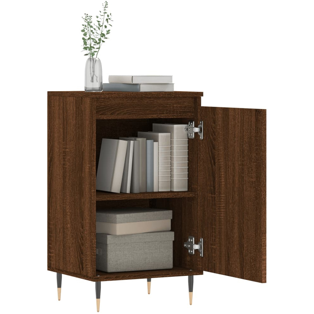vidaXL Single Door Brown Oak Sideboard Set of 2 Image 6