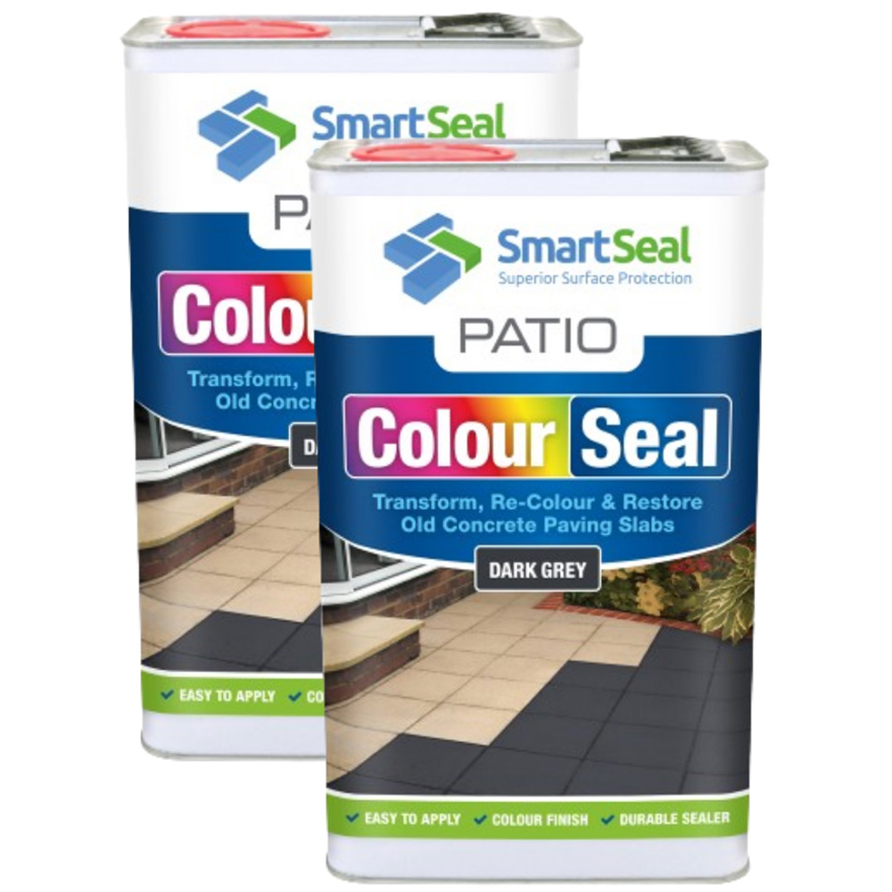 SmartSeal Patio ColourSeal Dark Grey 5L 2 Pack Image 1