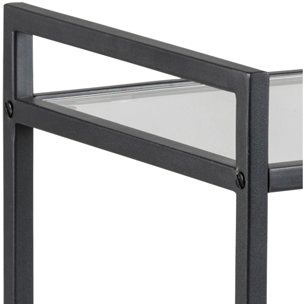 Florence Seaford Single Shelf Black Metal Serving Trolley Image 4