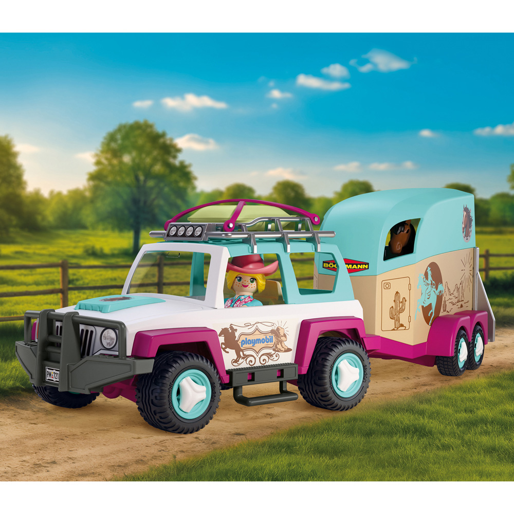 Playmobil Jeep with Horse Trailer Play Set Image 6