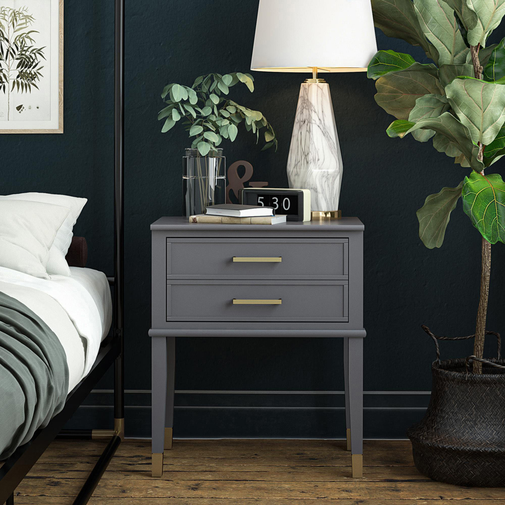 Dorel Home Westerleigh Single Drawer Graphite Grey End Table Image 6