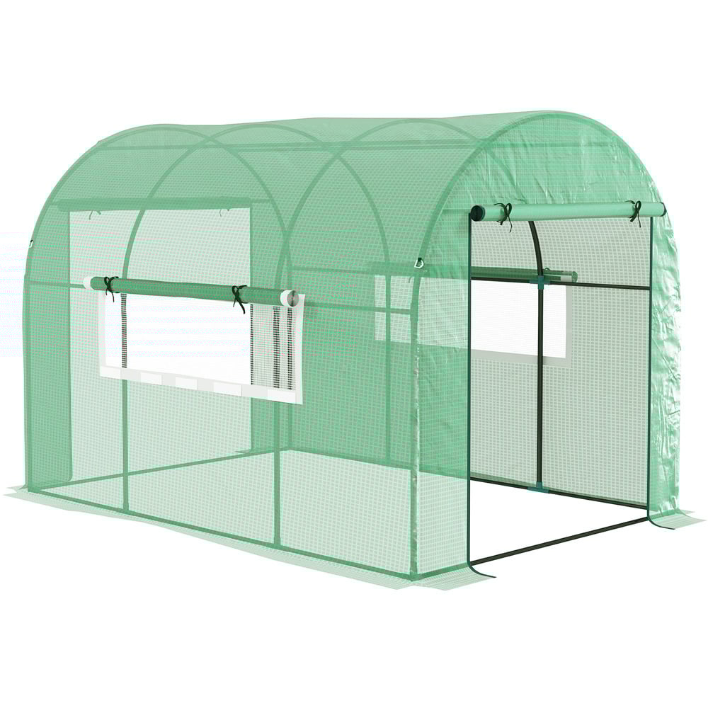 Outsunny 6.5 x 9.8ft Polytunnel Greenhouse with Door and Mesh Window Image 1
