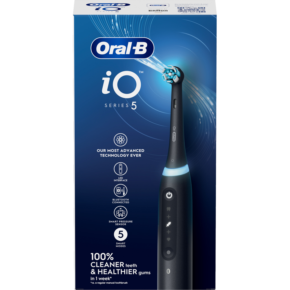 Oral-B iO5 Series Matt Black Smart Pressure Sensor Rechargeable Electric Toothbrush Image 4