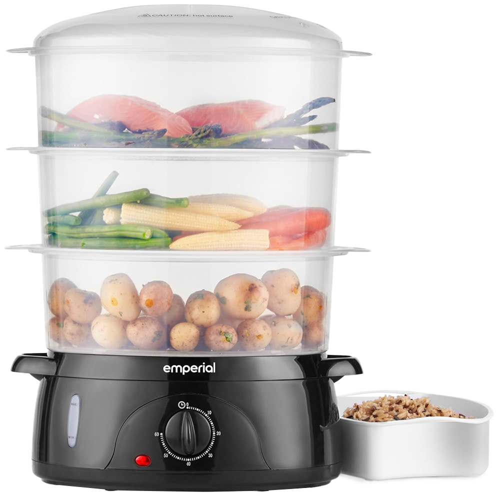 Emperial EM-5148 3 Tier 9L Removable Basket Electric Vegetable Steamer with Rice Bowl Image 1