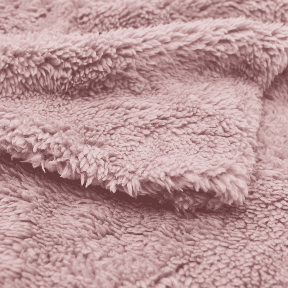 Velosso King Size Blush Pink Teddy Fleece Duvet Set Image 3
