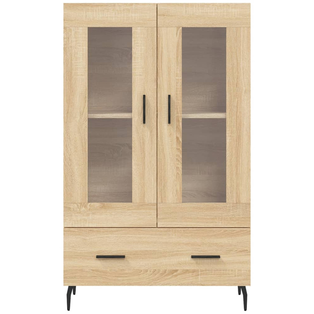 vidaXL 2 Glass Door Single Drawer Sonoma Oak Highboard Image 6