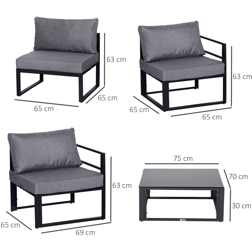 Outsunny 5 Seater Grey Garden Corner Lounge Set Image 7