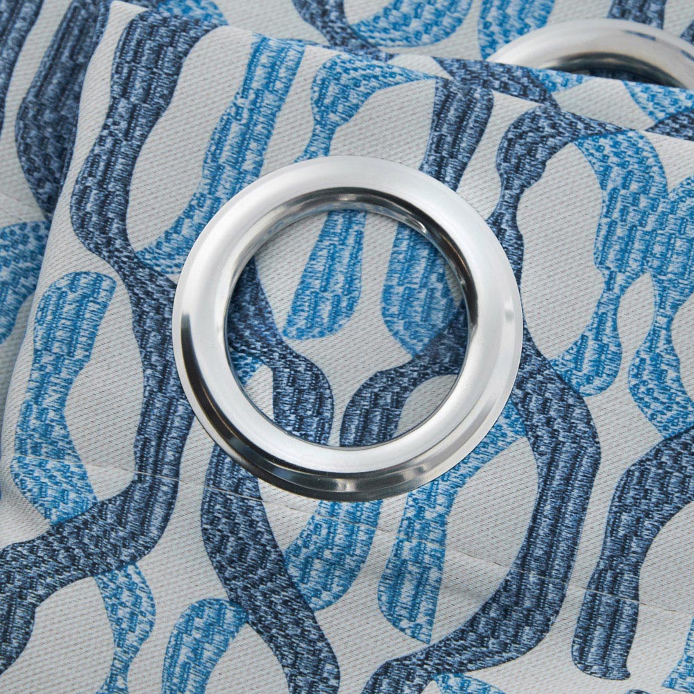 Alan Symonds Bourne Blue Ring Top Eyelet Curtains 168 x 229cm Image 3