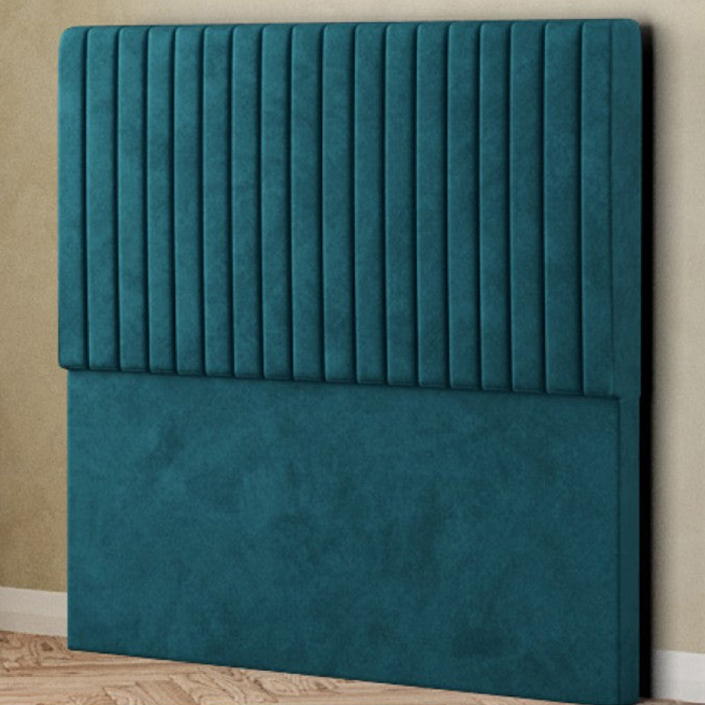 Eleganza Maryland Small Double Emerald Plush Floor Standing Headboard Image 1