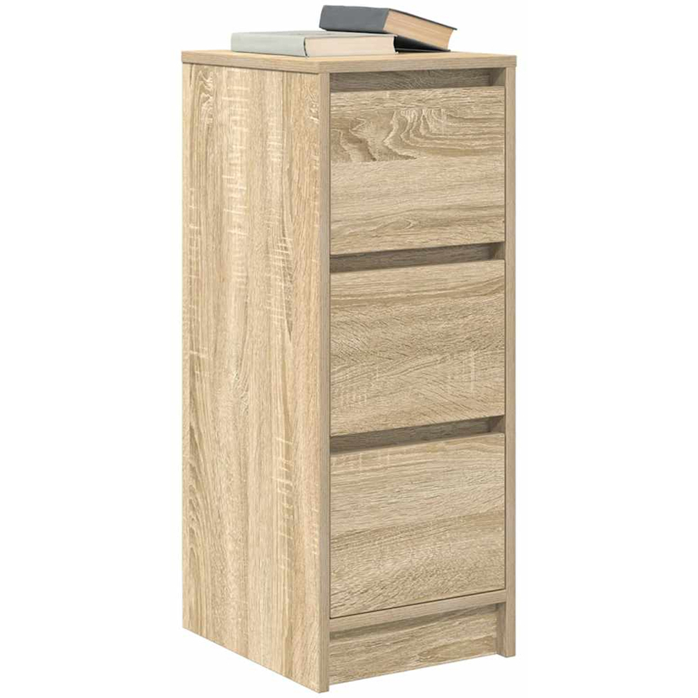vidaXL 3 Drawer Sonoma Oak Sideboard Image 4