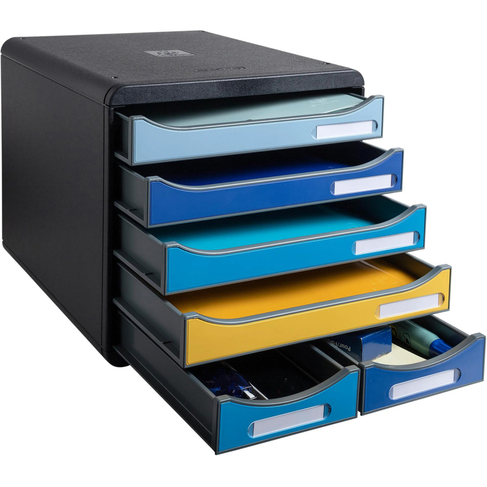 Exacompta Big Box Maxi Bee Blue 3 Drawer Multicolour Filing Module Image 3