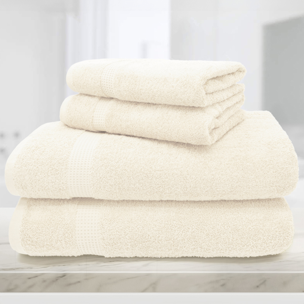 Mayfair Egyptian Cotton Cream Bath Towel Set of 2 Image 3