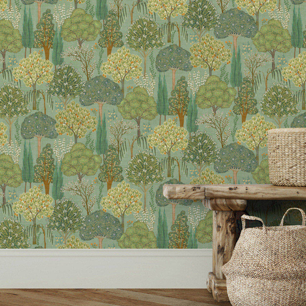 Esselle Home Persian Oasis Sage Green Wallpaper Image 3