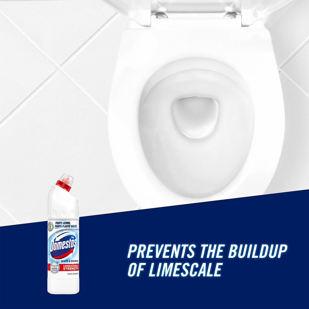Domestos White and Sparkle Thick Bleach 750ml 9 Pack Image 3