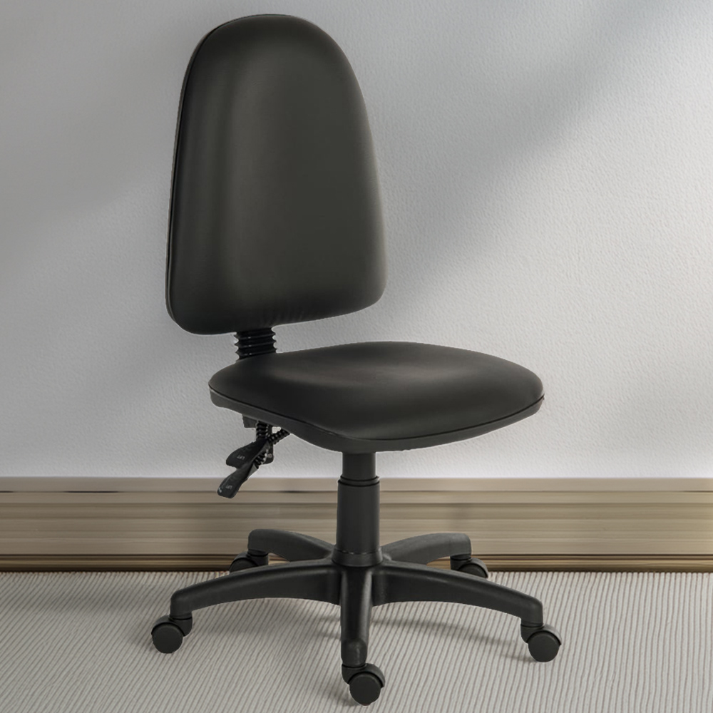 Teknik Office Ergo Twin Faux Leather Desk Chair Black Image 1